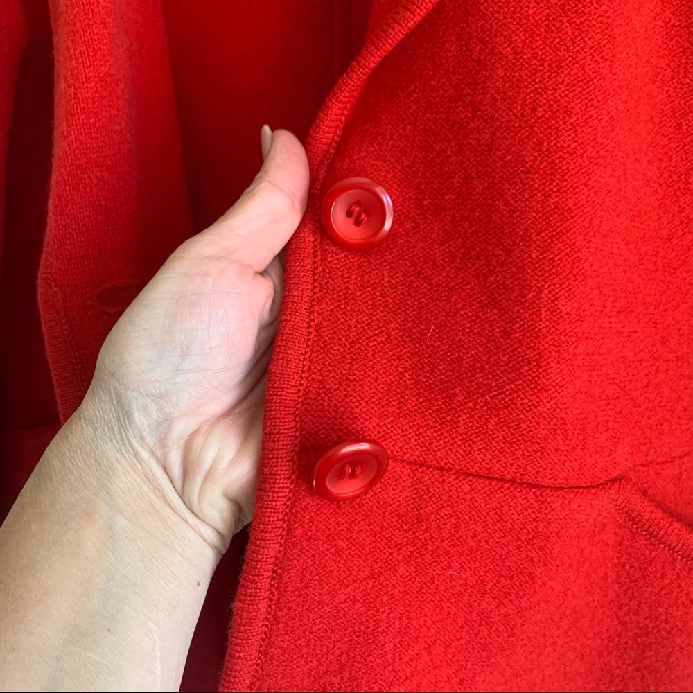 Pendleton Lambs Wool Red Blazer Sweater - image 4